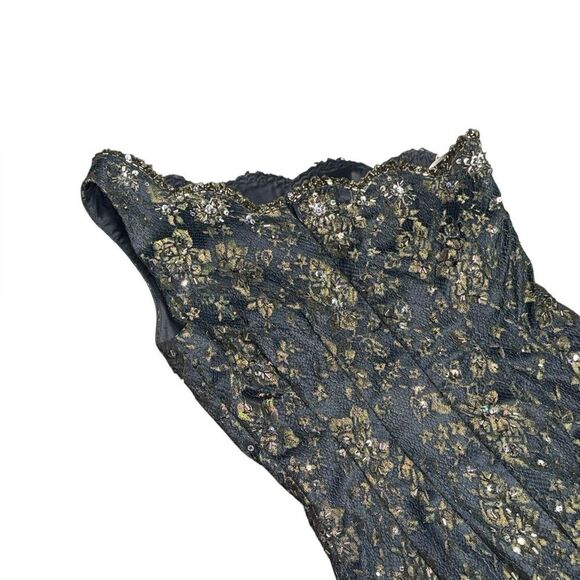 MANDALAY luxury brand One Shoulder Lace sequin beaded embellished Dress Size 4 - Picture 4 of 7